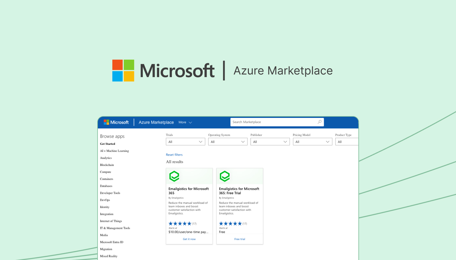 Emailgistics now available in the Microsoft Azure Marketplace