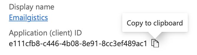 Copy Application client ID from Overview