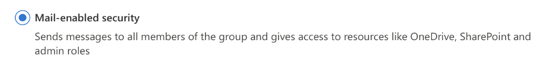 Add a mail-enabled security group
