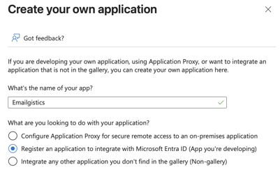 Register app name and type