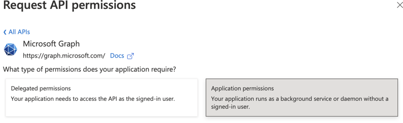 Add permission via Microsoft Graph