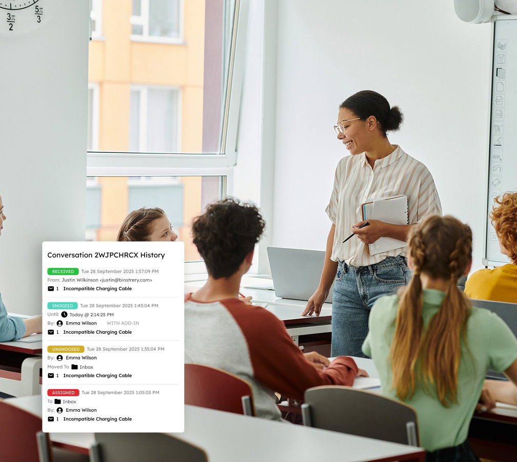Team email management for education