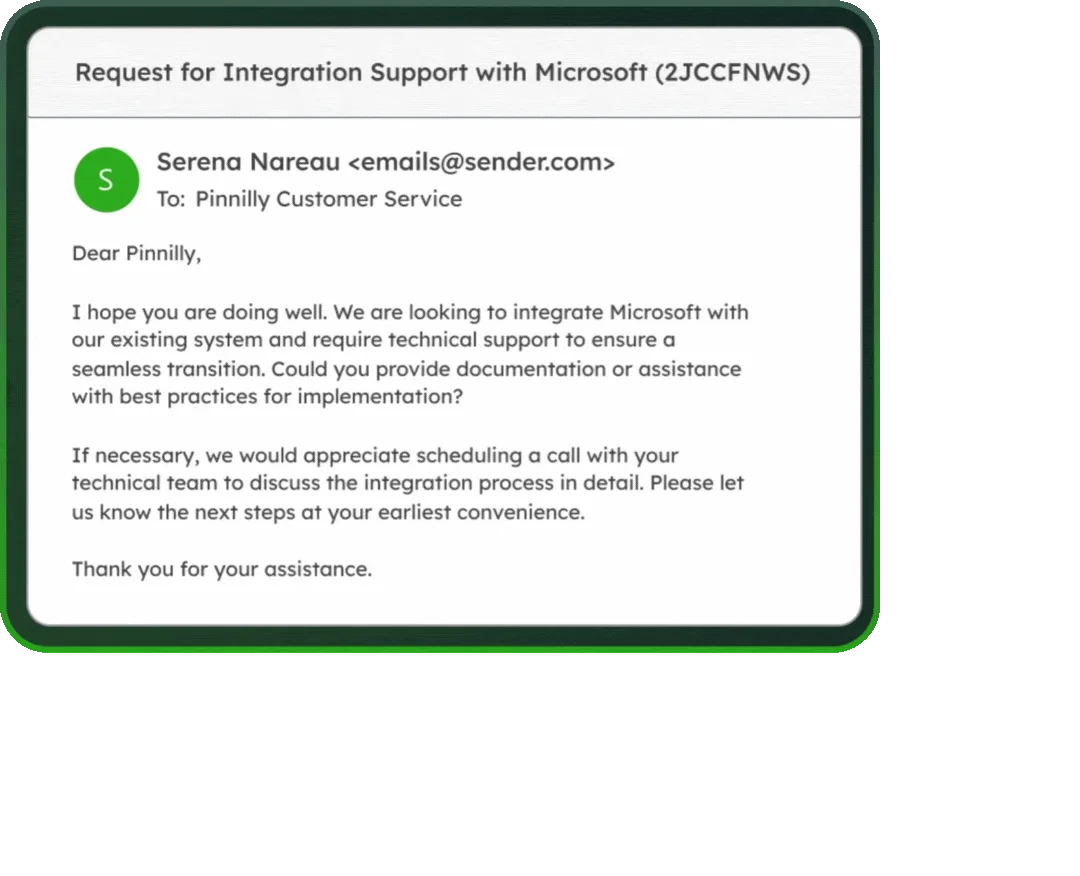 An email is automatically tagged in Emailgistics